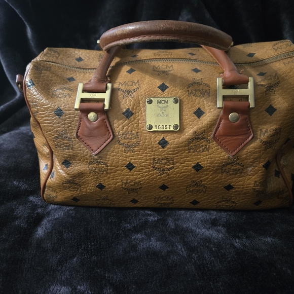 MCM Visetos Leather Handbag